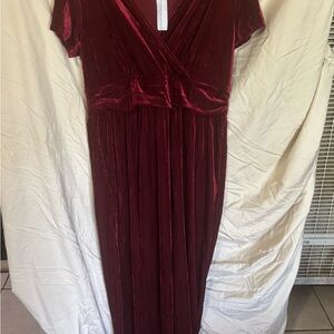 Elegant Burgundy Velvet Dress